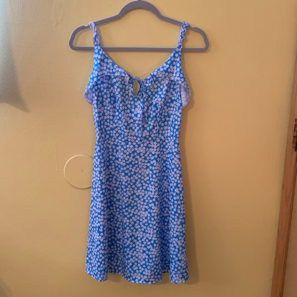 Blue and White Size Small Floral Mini Dress NWOT